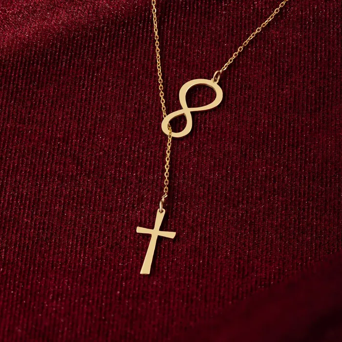 Infinity Cross Necklace Gelin Diamond Necklaces