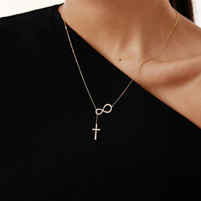 Infinity Cross Necklace Gelin Diamond Necklaces