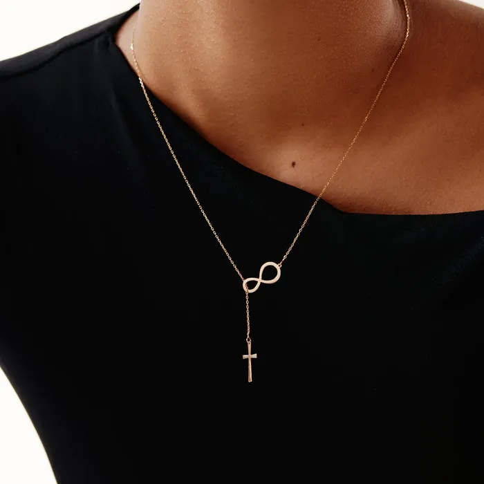 Infinity Cross Necklace Gelin Diamond Necklaces