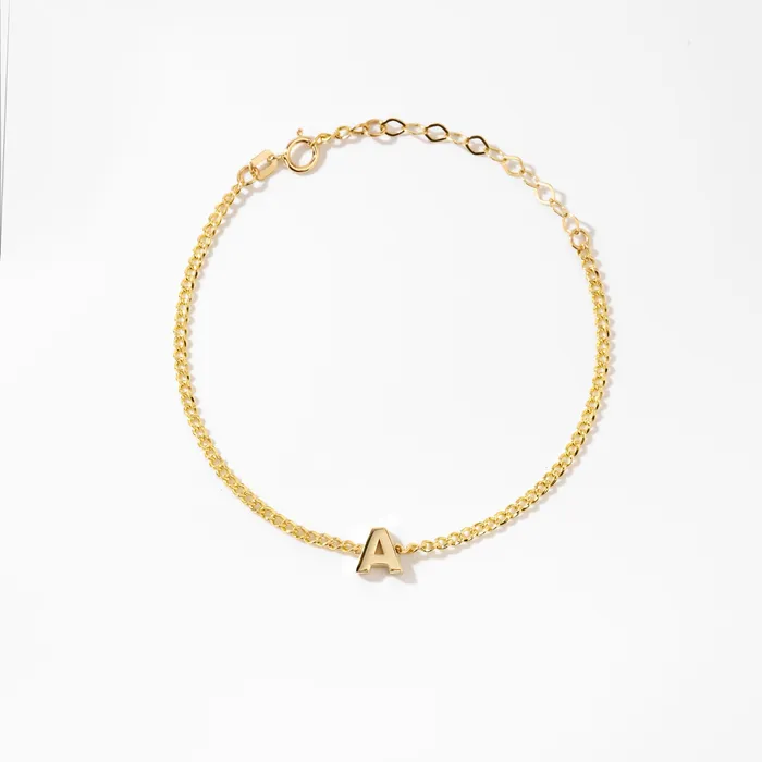 Initial Curb Chain Bracelet Gelin Diamond Bracelets