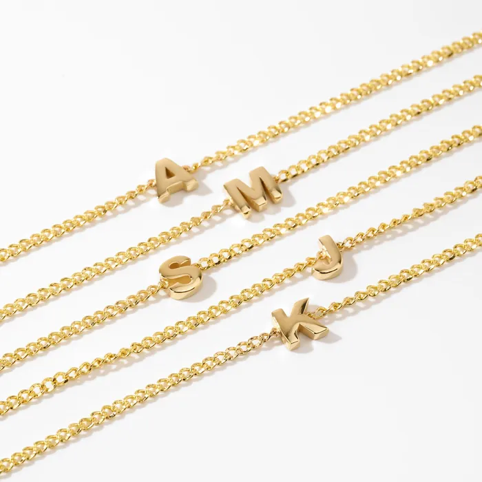 Initial Curb Chain Bracelet Gelin Diamond Bracelets