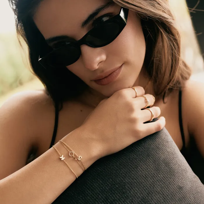 Initial Curb Chain Bracelet Gelin Diamond Bracelets