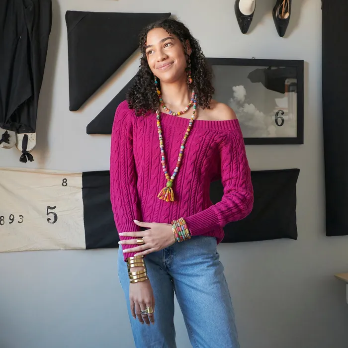 Kantha High Low Tassel Necklace WorldFinds Necklaces