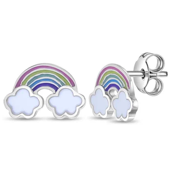 Kids Stud Earrings Earrings Whimsical Rainbow Kids Childrens Girls Earrings Enamel Sterling Silver Kids Stud Earrings Earrings Whimsical Rainbow Kids Childrens Girls Earrings Enamel Sterling Silver