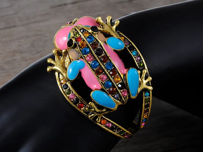 Multicolored Pastel Spring Frog Bangle Bracelet Alilang Bracelets Multicolored Pastel Spring Frog Bangle Bracelet Alilang Bracelets