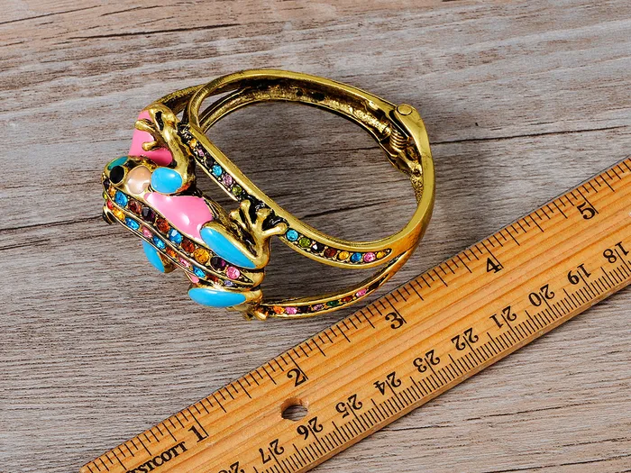 Multicolored Pastel Spring Frog Bangle Bracelet Alilang Bracelets Multicolored Pastel Spring Frog Bangle Bracelet Alilang Bracelets