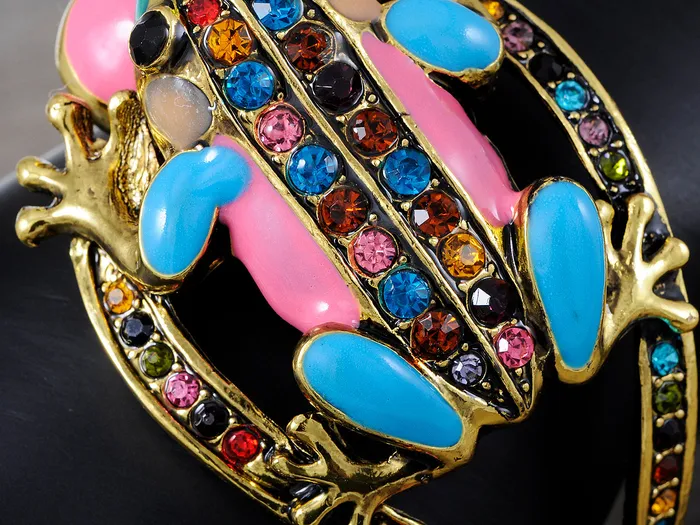 Multicolored Pastel Spring Frog Bangle Bracelet Alilang Bracelets Multicolored Pastel Spring Frog Bangle Bracelet Alilang Bracelets
