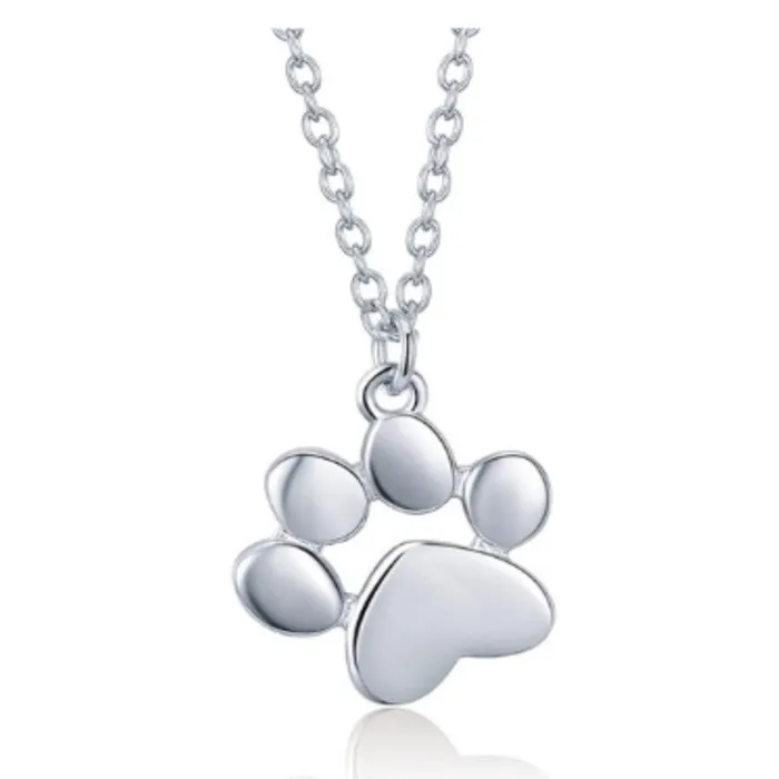 Necklaces Fierce Lynx Bazaar Sterling Silver Paw Print Necklace