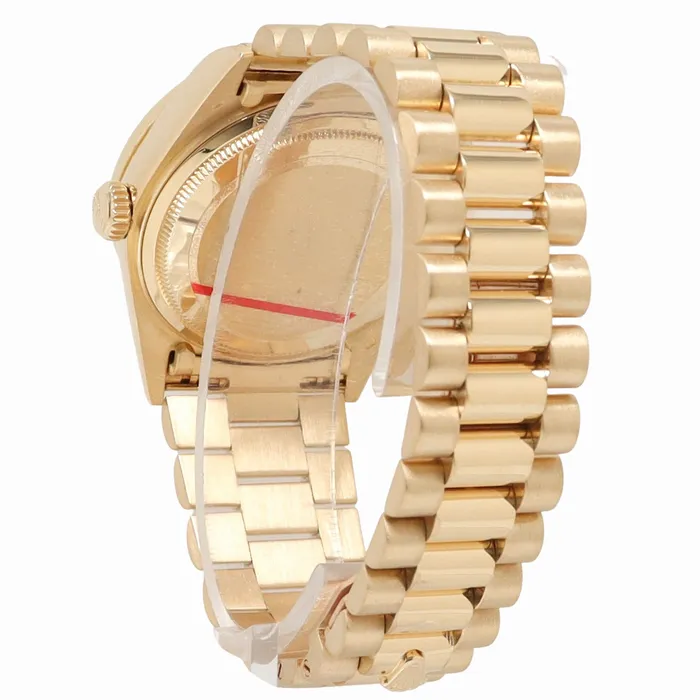 Necklaces Happy Jewelers Rolex Day Date 36mm Yellow Gold Custom White MOP Diamond Dial Watch Reference 18038