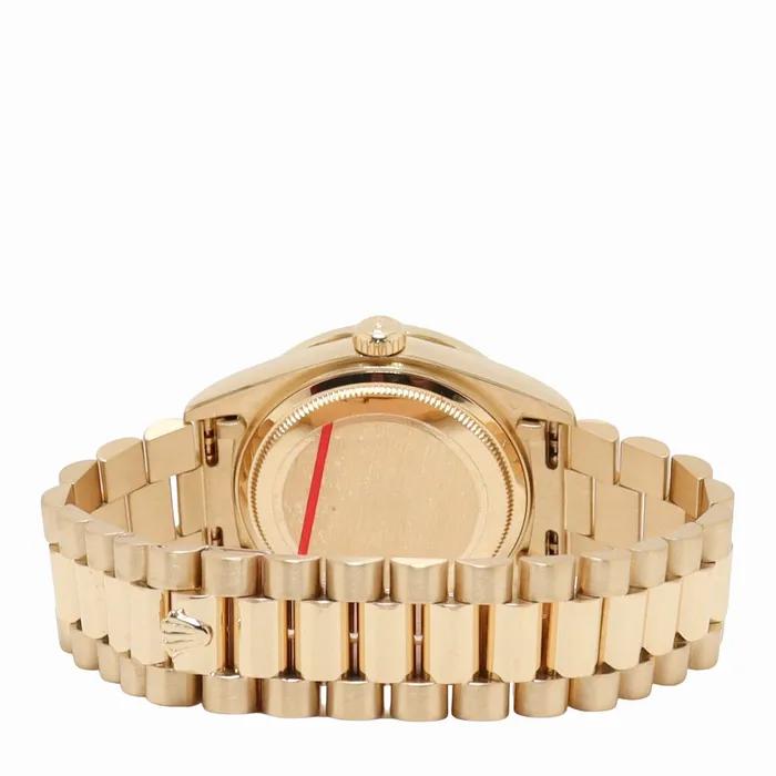 Necklaces Happy Jewelers Rolex Day Date 36mm Yellow Gold Custom White MOP Diamond Dial Watch Reference 18038