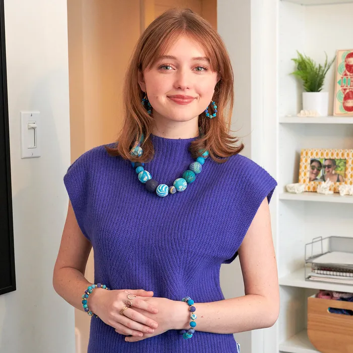 Necklaces WorldFinds Kantha Azure Bauble Necklace
