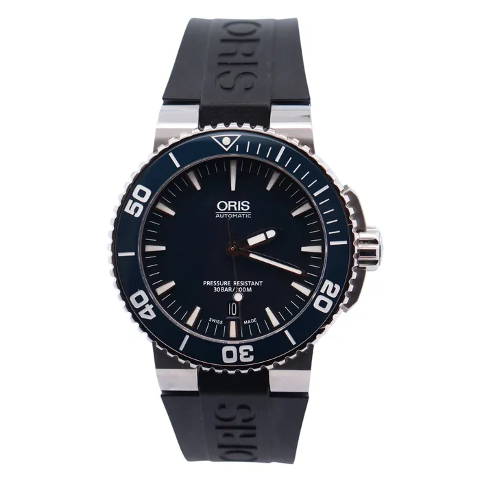Oris Aquis 445mm Blue Dial Watch Ref 765305 Happy Jewelers Watches