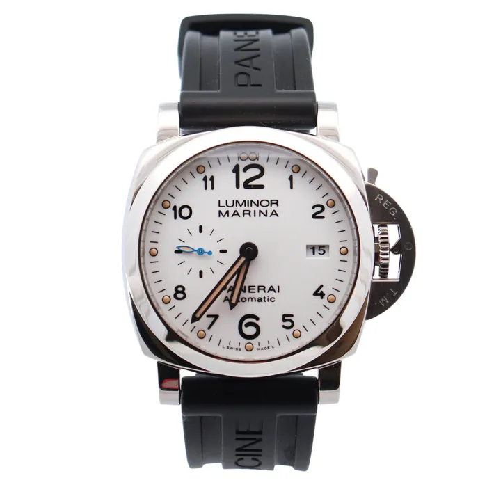 Panerai Luminor 44mm White Dial Watch Ref PAM01499 Happy Jewelers Watches