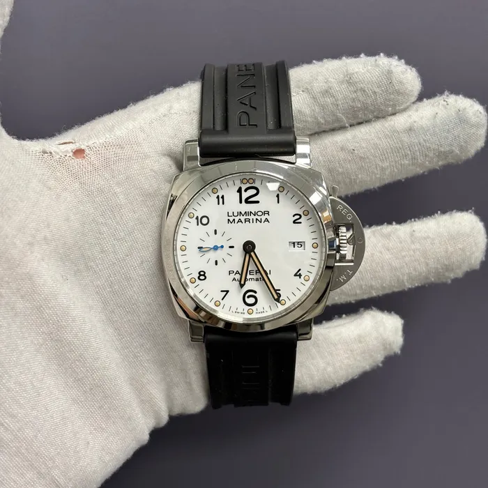Panerai Luminor 44mm White Dial Watch Ref PAM01499 Happy Jewelers Watches Panerai Luminor 44mm White Dial Watch Ref PAM01499 Happy Jewelers Watches