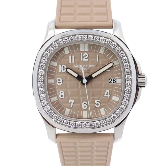 Patek Philippe Aquanaut 35mm Beige Dial Watch Ref 5067A020 Happy Jewelers Watches Patek Philippe Aquanaut 35mm Beige Dial Watch Ref 5067A020 Happy Jewelers Watches