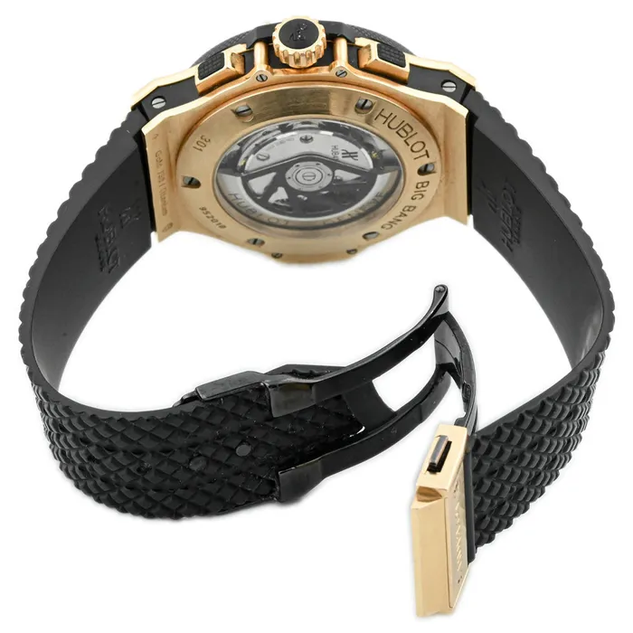 PreStyled Sets Hublot Mens Big Bang 18K Red Gold 44mm Black Checkerboard Dial Watch Reference 301PB131RX happy jewelers