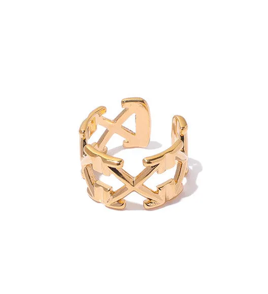 PreStyled Sets Refined by AnnaKaci Assorted Geometric Gold Rings