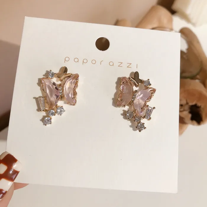 Refined by AnnaKaci Blush Pink Butterfly Earring Studs Earrings Refined by AnnaKaci Blush Pink Butterfly Earring Studs Earrings