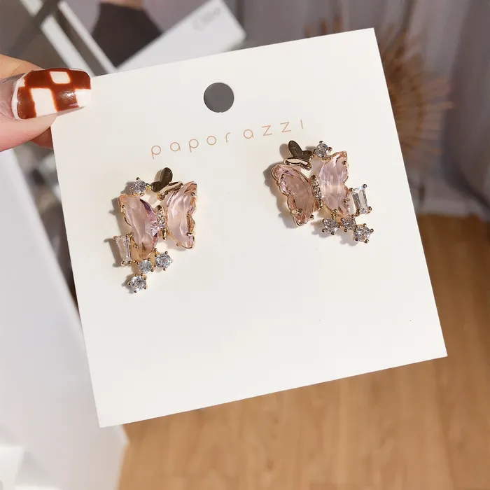 Refined by AnnaKaci Blush Pink Butterfly Earring Studs Earrings Refined by AnnaKaci Blush Pink Butterfly Earring Studs Earrings