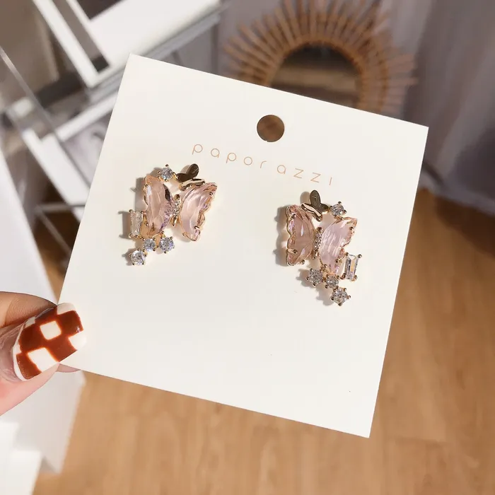 Refined by AnnaKaci Blush Pink Butterfly Earring Studs Earrings Refined by AnnaKaci Blush Pink Butterfly Earring Studs Earrings
