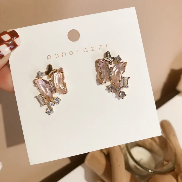 Refined by AnnaKaci Blush Pink Butterfly Earring Studs Earrings Refined by AnnaKaci Blush Pink Butterfly Earring Studs Earrings