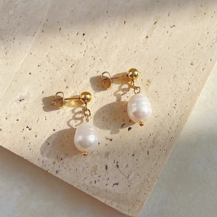Refined by AnnaKaci Earrings Freshwater Pearl 18K PVD Earrings