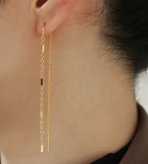 Refined by AnnaKaci Earrings Mini Gold Bar Ear Threader