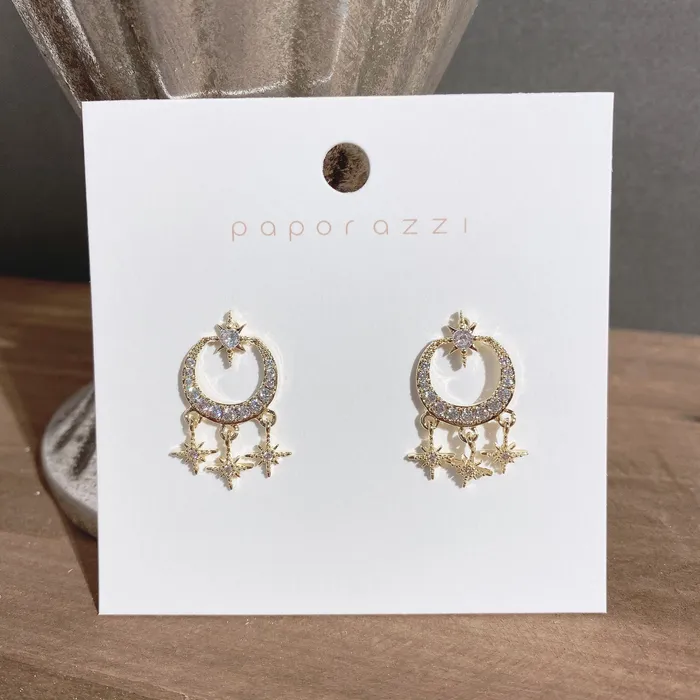 Refined by AnnaKaci Earrings Star and Moon Small Dangle Earrings