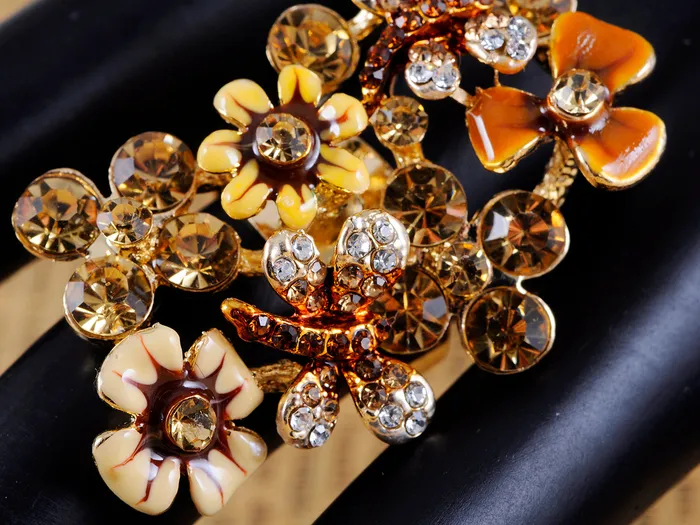 Rings Alilang Brilliant Topaz Clustered Floral Flower Ring Rings Alilang Brilliant Topaz Clustered Floral Flower Ring