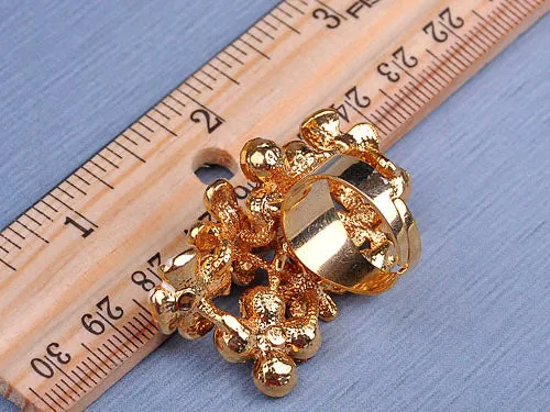 Rings Alilang Brilliant Topaz Clustered Floral Flower Ring Rings Alilang Brilliant Topaz Clustered Floral Flower Ring