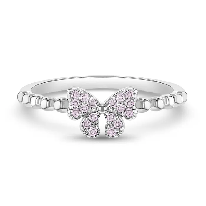Rings Kids Rings CZ Bow Tie Size 25 Baby Toddler Kids Ring Sterling Silver