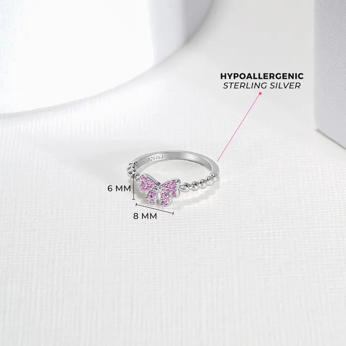 Rings Kids Rings CZ Bow Tie Size 25 Baby Toddler Kids Ring Sterling Silver