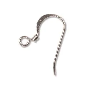 Rings PK06SP1 Silver Plated Hook Earwire With Coil Pkg 1 Pair Beadsmith