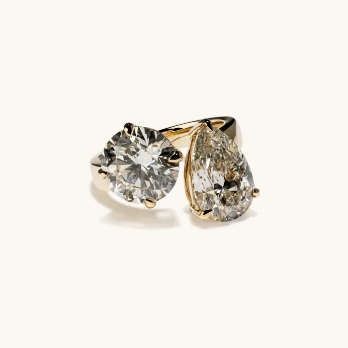Rings Round and Pear Toi et Moi Lab Diamond Engagement Ring Happy Jewelers Rings Round and Pear Toi et Moi Lab Diamond Engagement Ring Happy Jewelers