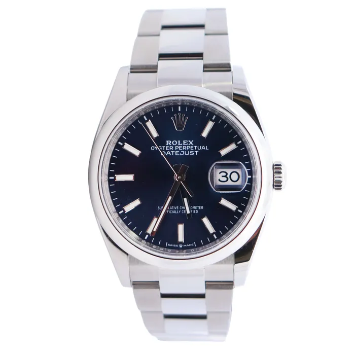 Rolex Datejust 36mm Blue Dial Watch Ref 126200 Happy Jewelers Watches