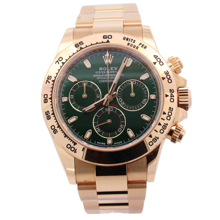 Rolex Daytona 40mm Green Dial Watch Ref 116508 Happy Jewelers Watches