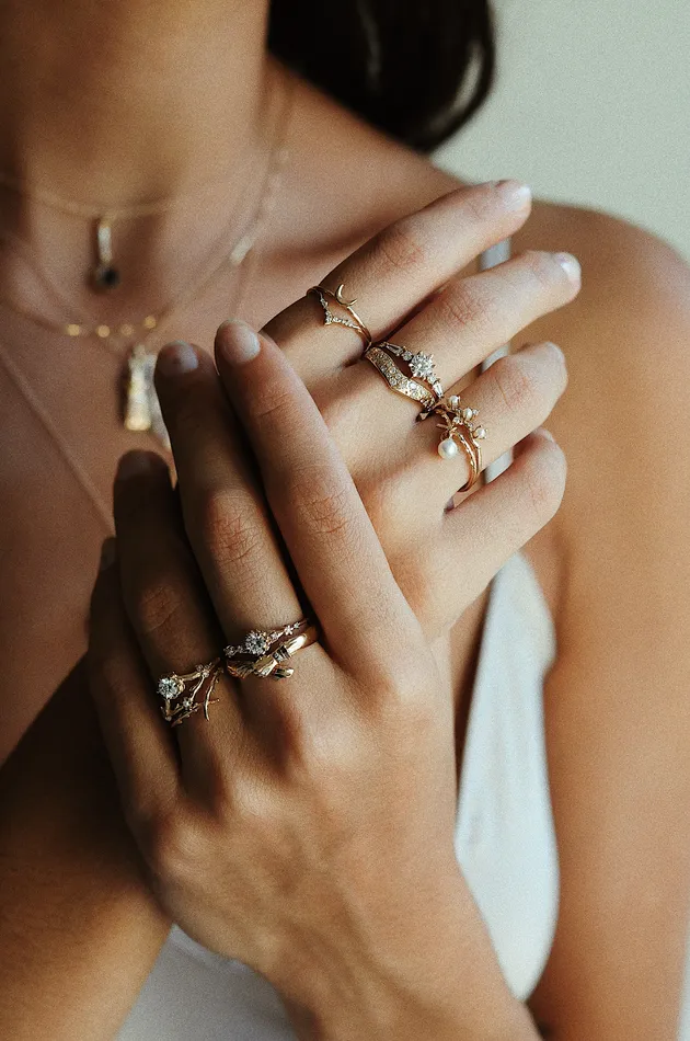 Sofia Zakia Rings Crescent Moon Ring ReadytoShip