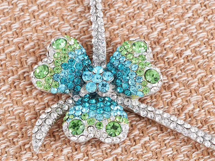 Swarovski Crystal Lucky Blue Green Irish Clover Earring Necklace Set Alilang Necklaces Swarovski Crystal Lucky Blue Green Irish Clover Earring Necklace Set Alilang Necklaces