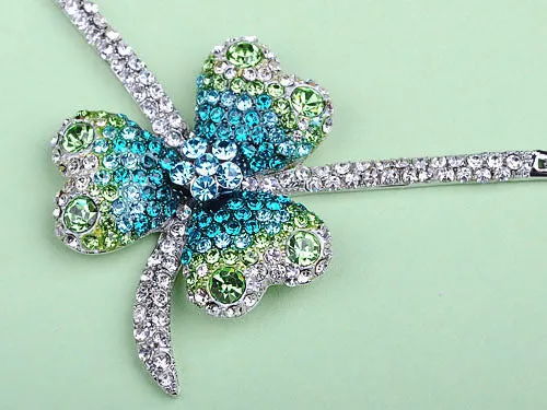Swarovski Crystal Lucky Blue Green Irish Clover Earring Necklace Set Alilang Necklaces Swarovski Crystal Lucky Blue Green Irish Clover Earring Necklace Set Alilang Necklaces