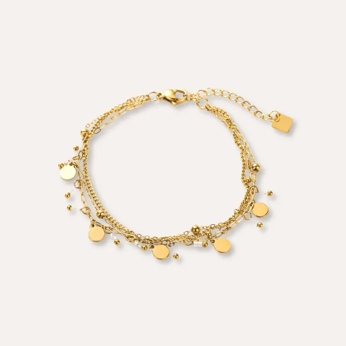 Unique Jewelry Paris Esme Bracelet en acier inoxydable et perles Heishi Bracelets Unique Jewelry Paris Esme Bracelet en acier inoxydable et perles Heishi Bracelets