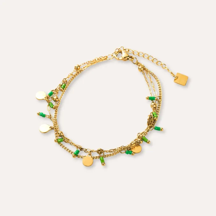 Unique Jewelry Paris Esme Bracelet en acier inoxydable et perles Heishi Bracelets