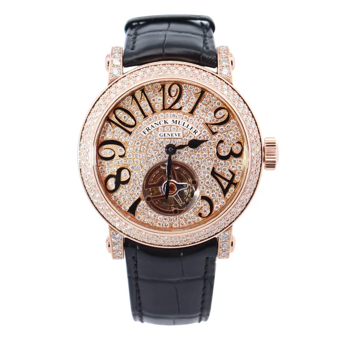 Watches Happy Jewelers Franck Muller Round 44mm Pave Dial Watch Ref 7008 T D CD Watches Happy Jewelers Franck Muller Round 44mm Pave Dial Watch Ref 7008 T D CD