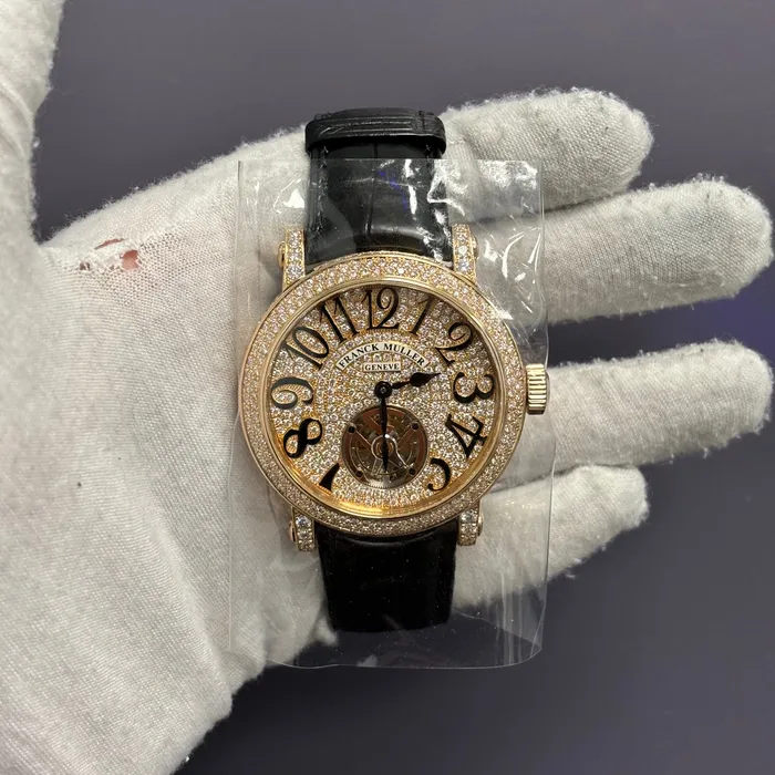 Watches Happy Jewelers Franck Muller Round 44mm Pave Dial Watch Ref 7008 T D CD Watches Happy Jewelers Franck Muller Round 44mm Pave Dial Watch Ref 7008 T D CD