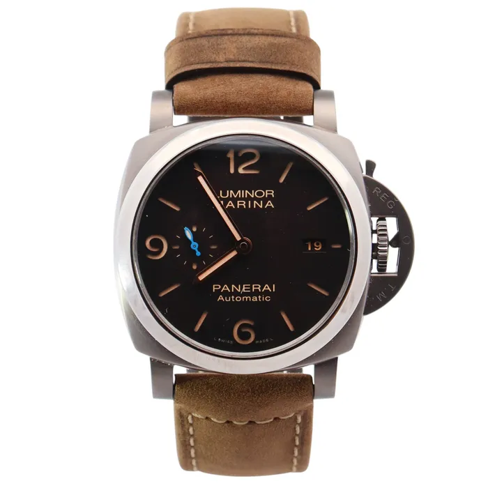 Watches happy jewelers Panerai Luminor 44mm Black Dial Watch Ref PAM01351