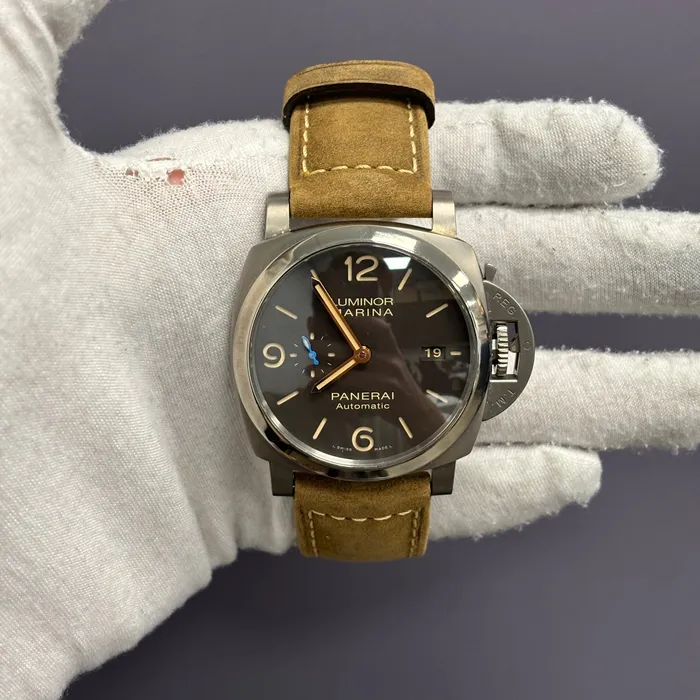 Watches happy jewelers Panerai Luminor 44mm Black Dial Watch Ref PAM01351