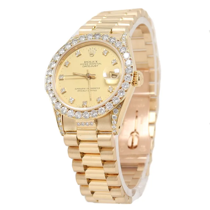 Watches Happy Jewelers Rolex Datejust Yellow Gold 31mm Factory Diamond Diamond Dial Watch Reference 68278