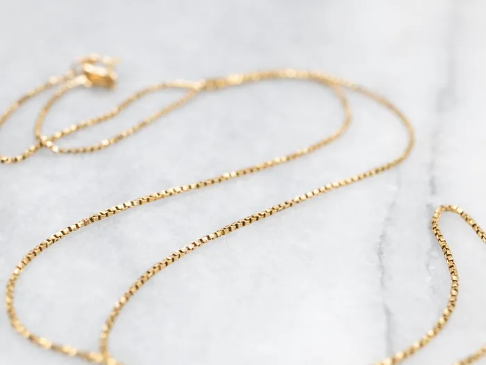 18Karat Gold Box Twist Chain Market Square Jewelers Necklaces