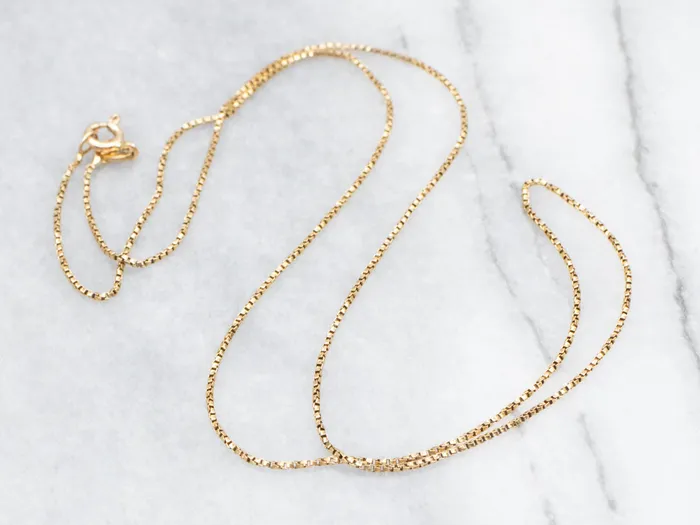 18Karat Gold Box Twist Chain Market Square Jewelers Necklaces