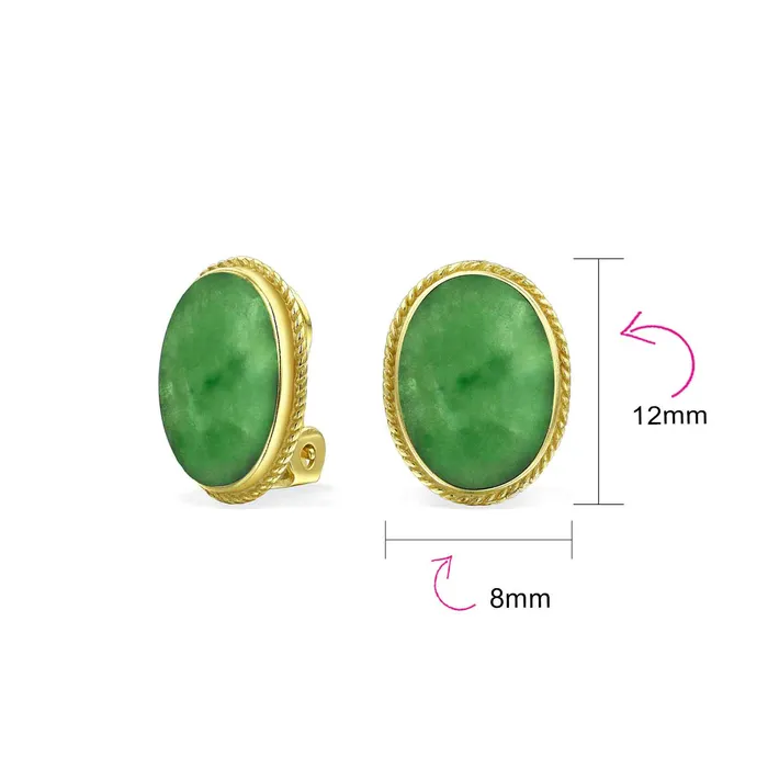 7CT Oval Cabochon Gemstones 14K Gold Plated Sterling Silver ClipOn Earrings BlingJewelry Wholesale Earrings 7CT Oval Cabochon Gemstones 14K Gold Plated Sterling Silver ClipOn Earrings BlingJewelry Wholesale Earrings