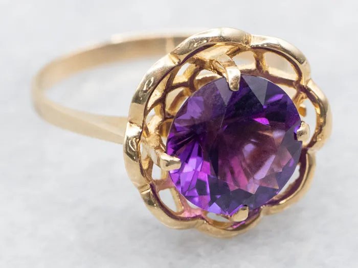 Amethyst Solitaire Ring Market Square Jewelers Rings